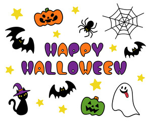 ハロウィンのイラストセット