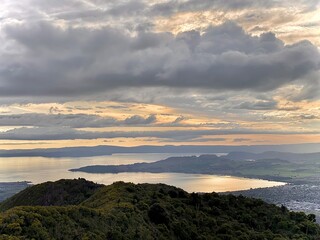 Elevated View of Lake Taupo at Sunset