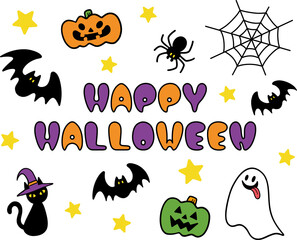 ハロウィンのイラストセット