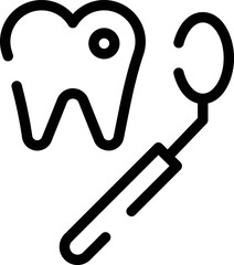 Minimalistic Rounded Modern Line Art Equipment medical tooth teeth Icon