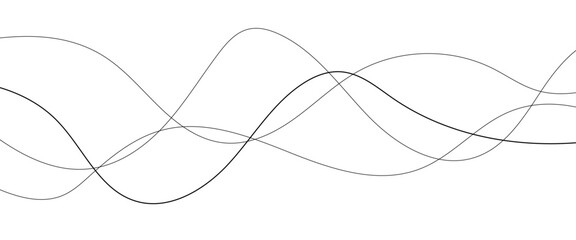 Abstract wavy black and white curved lines.