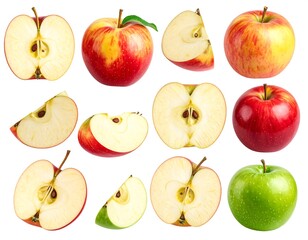 Close-up shots of sliced apples