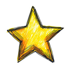 Hand-drawn yellow star