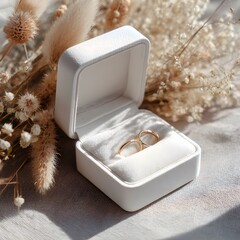 wedding rings in box