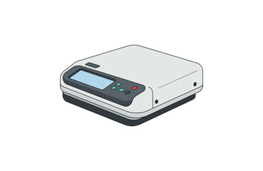 Isometric view of digital scale laboratory equipment on white background