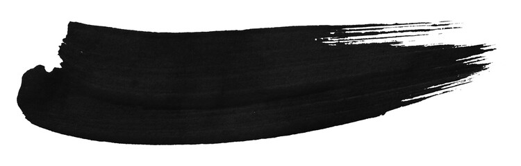 black watercolor background. Artistic hand paint. Isolated on transparent background.