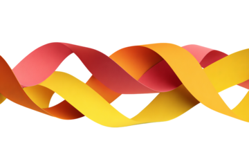 Abstract interwoven ribbons in warm colors