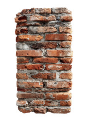 Aged brick wall section
