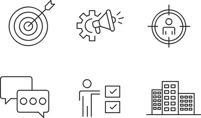 Business Icon set.  Editable stroke. Vector illustration on white background..eps