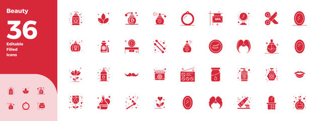 36 128x128 Vector Icons for Beauty in PIXEL Perfect Black Filled Format