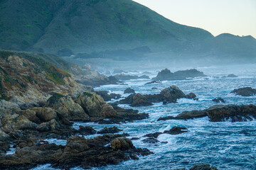 coastal rocks with ocean