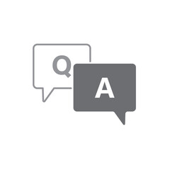 Comment question line icon set. Message speech bubble Q and A, question and answer icons vector element eps 10.