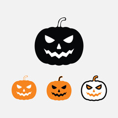 Pumpkin icon set vector, 