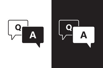 Questions and answers icon flat illustration set logo