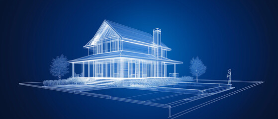 Digital Blueprint Render: A sleek