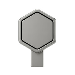 Silver Hexagon Pin Badge Isolated on Transparent Background, a Modern and Stylish Accessory