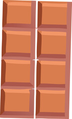Stylized illustration of a chocolate bar broken into eight rectangular pieces candy sweet style vector illustration EPS file download