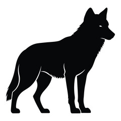 Majestic wolf silhouette standing proudly its black form capturing wild spirit