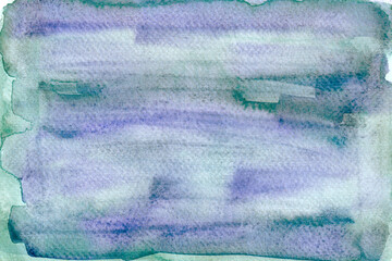 Watercolor background with soft blurred stripes, smooth gradients, varying shades of blue, gray, turquoise, purple. Hand painted texture perfect for design, print, branding, wedding, digital projects.