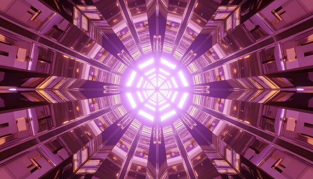 Abstract tunnel with glowing center