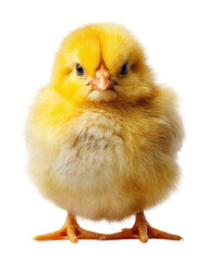 Fototapeta premium Cute yellow chick portrait animal bright isolated on transparent background