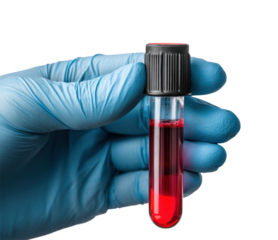 Blood sample collection process laboratory medical clinical health isolated on transparent background