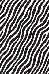 Abstract black and white wavy stripes pattern with organic flowing lines creating a dynamic and modern texture