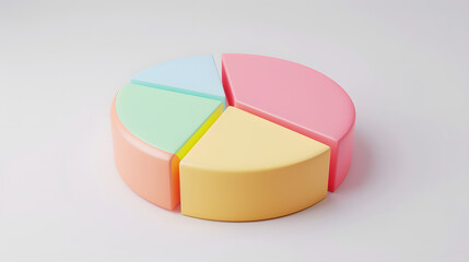 Obraz premium 3d minimal illustration of a single pie chart