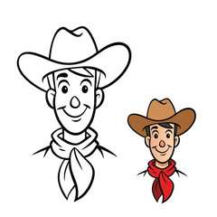 A daring cowboy twirls his lasso rope with skill and flair, ready to rope cattle or tame the wild, captured in a fun, detailed coloring page for all ages.
