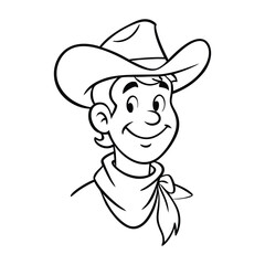 A daring cowboy twirls his lasso rope with skill and flair, ready to rope cattle or tame the wild, captured in a fun, detailed coloring page for all ages.
