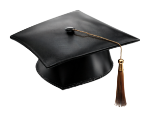 Graduation celebration cap academic institution still life isolated on transparent background