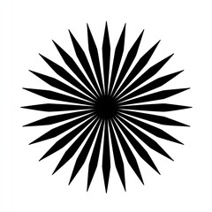 Obraz premium Black radiating lines forming a circular pattern