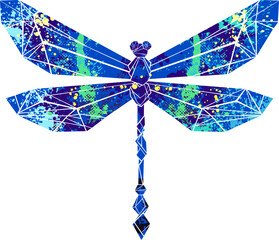 Colorful polygonal dragonfly