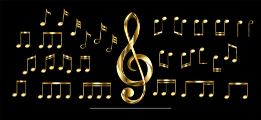 Set of golden notes