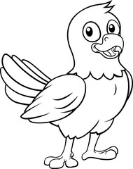 Bald Eagle Hawk Falcon Cartoon Coloring Mascot