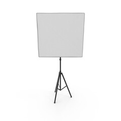 Professional white softbox lighting on tripod stand for photography and film