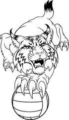 Wildcat Bobcat Lynx Volleyball Team Mascot Design