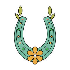 A classic horseshoe, shaped like a “U,” made of sturdy metal, symbolizes luck and protection, often nailed to doors or worn by horses for safe, strong steps.
