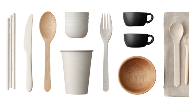 Eco-friendly disposable tableware set (5)