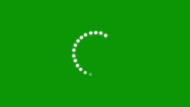 Circle loding animation on green background, circle blast animation, white carton, Beautiful Circle Loading icon animation, loding pixelated progress animation in green background.4k video