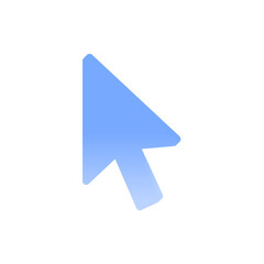 3D Click Point Cursor Icon – Modern Pointer Design.