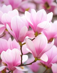 Obraz premium Close-up of blooming magnolia flowers