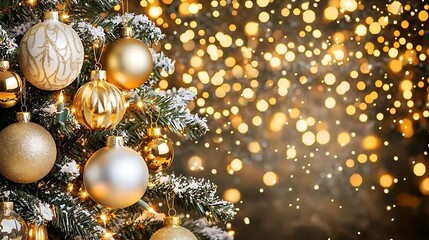 Brightly decorated Christmas tree with large ornaments captured on mirrorless camera, 35mm lens, crisp detail on playful ornaments with blurred background