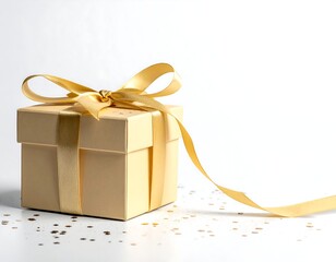 Gift box with gold ribbon