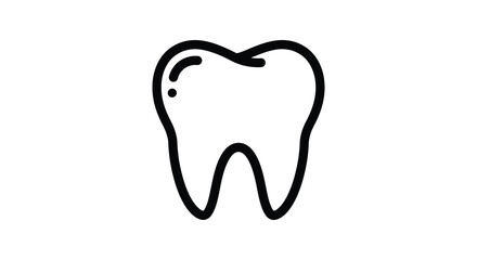 Simple black and white line drawing of a single human tooth illustration