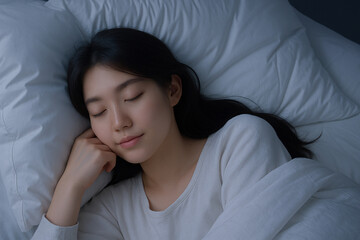 Beauty and Mental Health Concept　眠る女性　美容とメンタルヘルス