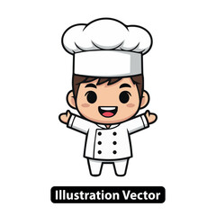 Cute cartoon chef boy character mascot design for a restaurant or culinary business concept