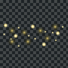 Light effects, glowing highlights on a transparent background