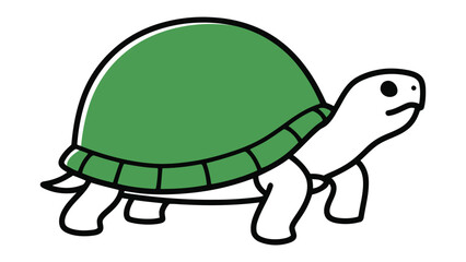 Green-shelled turtle in motion: A digitally created image of a charming turtle, distinguished by its vivid green shell, gracefully advancing against a transparent background.