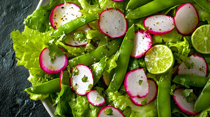 Fresh Green Bean and Radish Salad with Lime Dressing - Healthy Food Photography